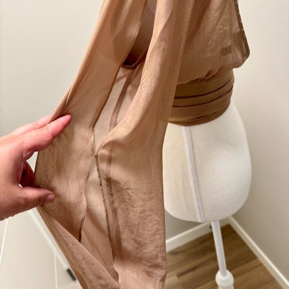 bebe mesh wrap-around crop top. - Picture 3 of 3